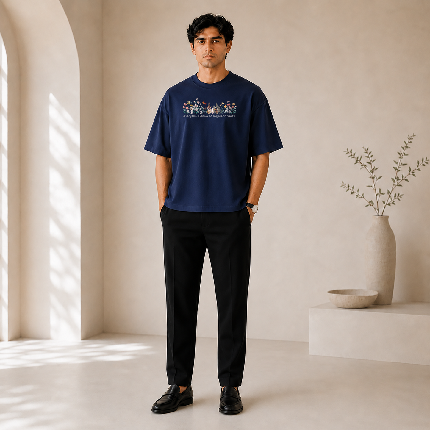 Bloom Blue Boxy Fit Tee