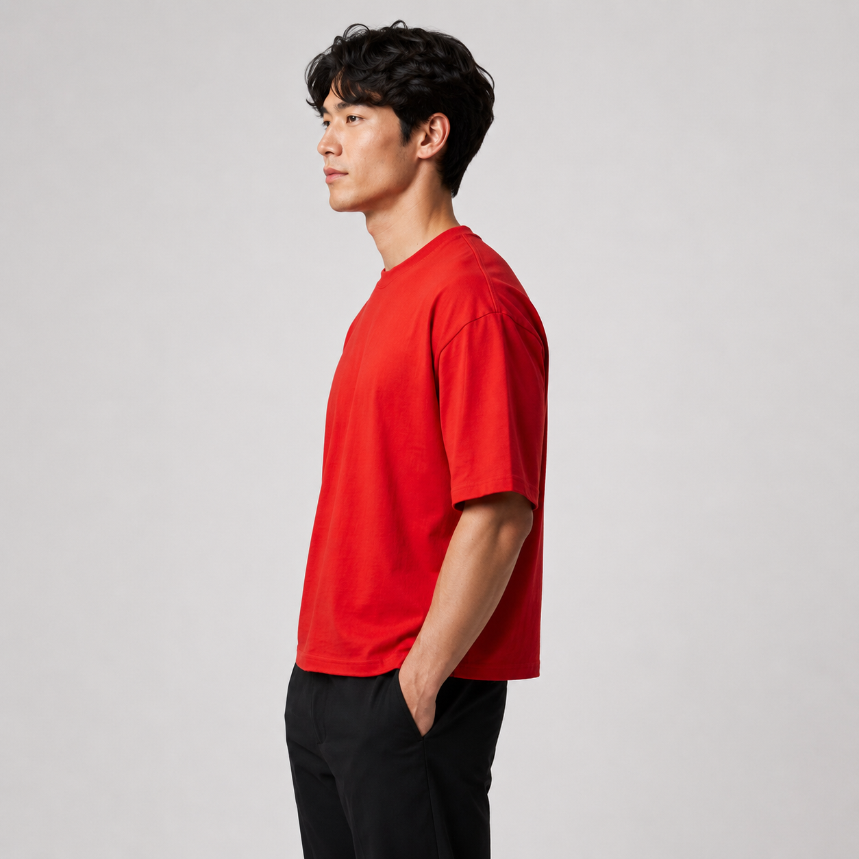 Deep Red Street Boxy Fit Tee