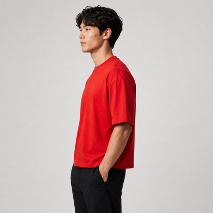 Deep Red Street Boxy Fit Tee