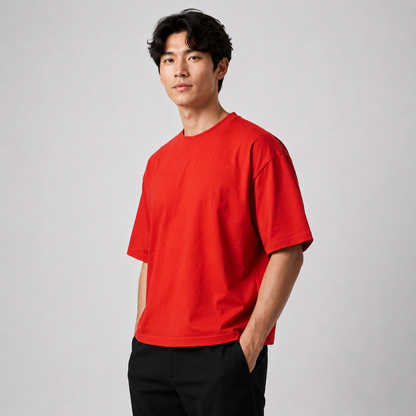 Deep Red Street Boxy Fit Tee