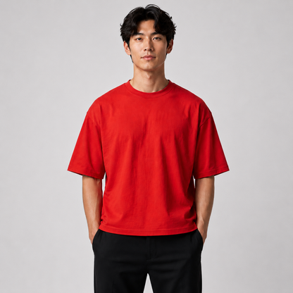 Deep Red Street Boxy Fit Tee